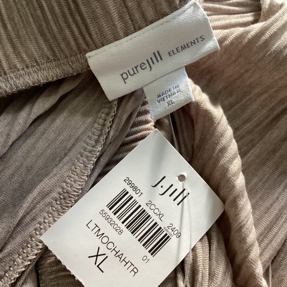 NWT J.JILL XL LIGHT MOCHA HEATHER WIDE LEG PANTS PLEATED - Picture 6 of 9